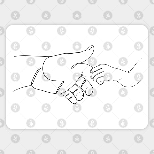 Infant Holding Finger Line Drawing Sticker by AdamRegester